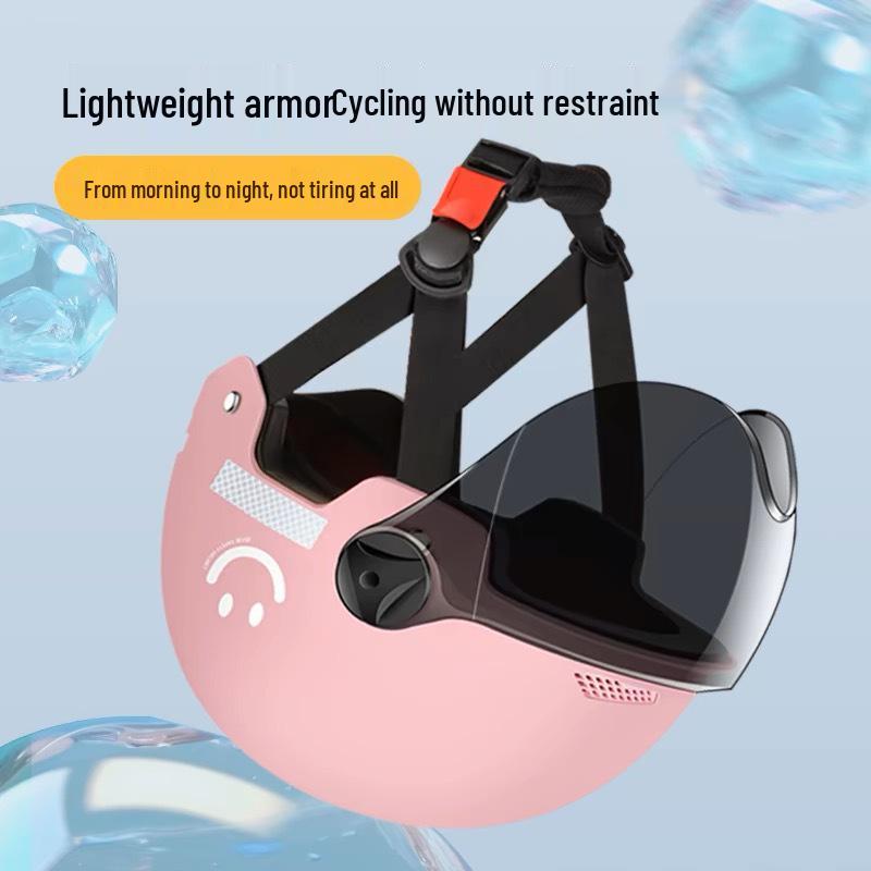 3C Certified Women's Electric Scooter Helmet, Breathable, Sun-Protection, All-Season Half Helmet for Motorcycle Riding.