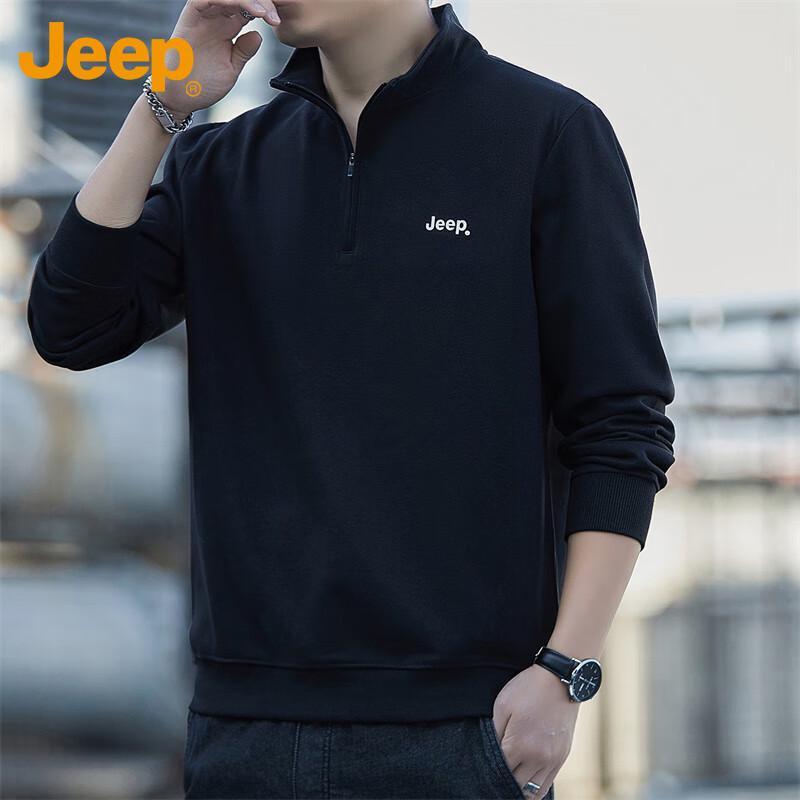 JEEP Men's Heavyweight Stand Collar Long-Sleeve Sweatshirt