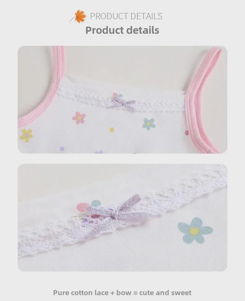 Dívčí bavlněné krajkové tílko – letní korejský styl, tílko pro miminka a děti