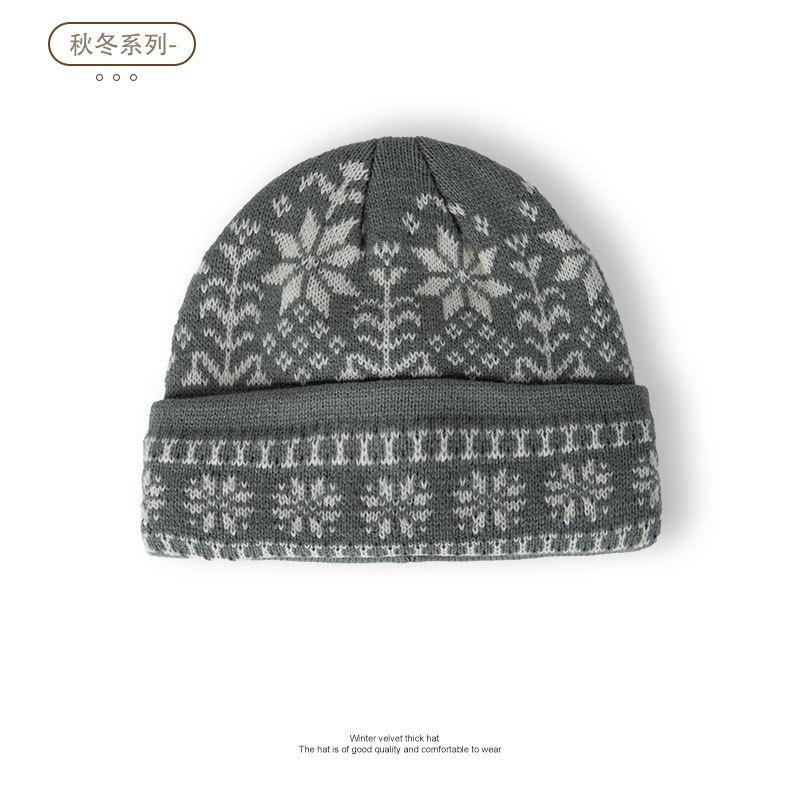 Women S Jacquard Knit Hat Winter Warm Ear Protection Large Size Cold Hat