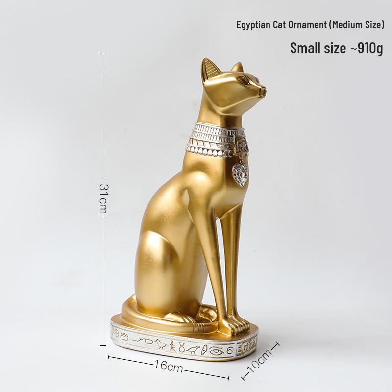 Nordic White Egyptian Cat Resin Ornament for Home or TV Cabinet Decor