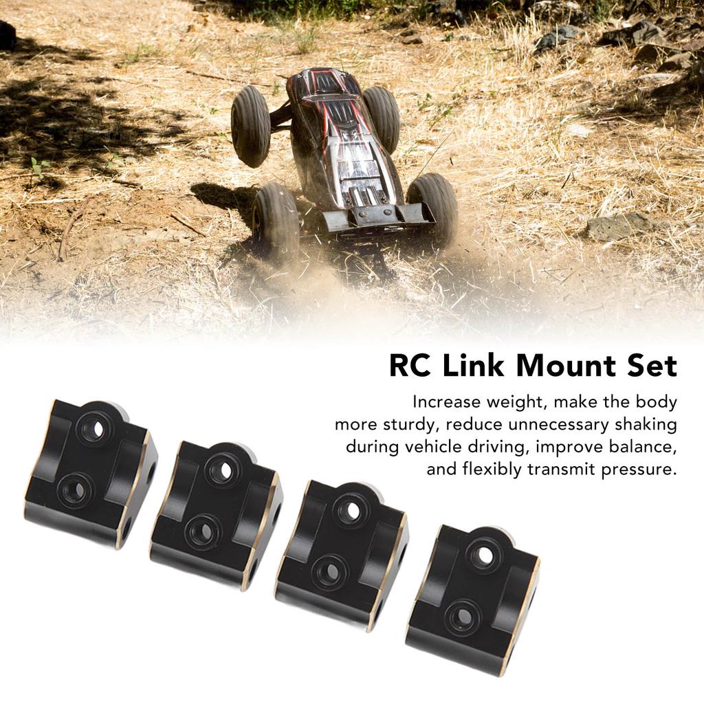 4Pcs RC Link Mount Brass Stable Rustproof RC Upgrade Parts for Axial SCX10 II AR44 Axles 1/10 Black