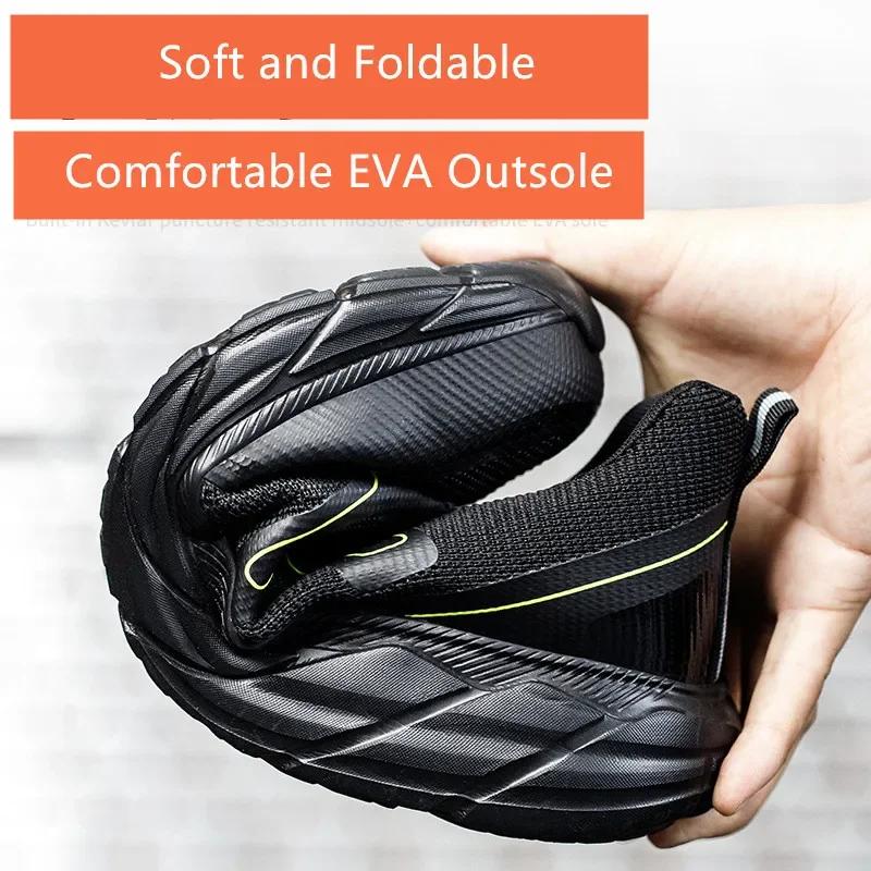 Ultra Light Safety Shoes Steel Toe Safety Sneaker Men Anti-puncture Iron Work Shoes with Protection Black Breathable Work Boots