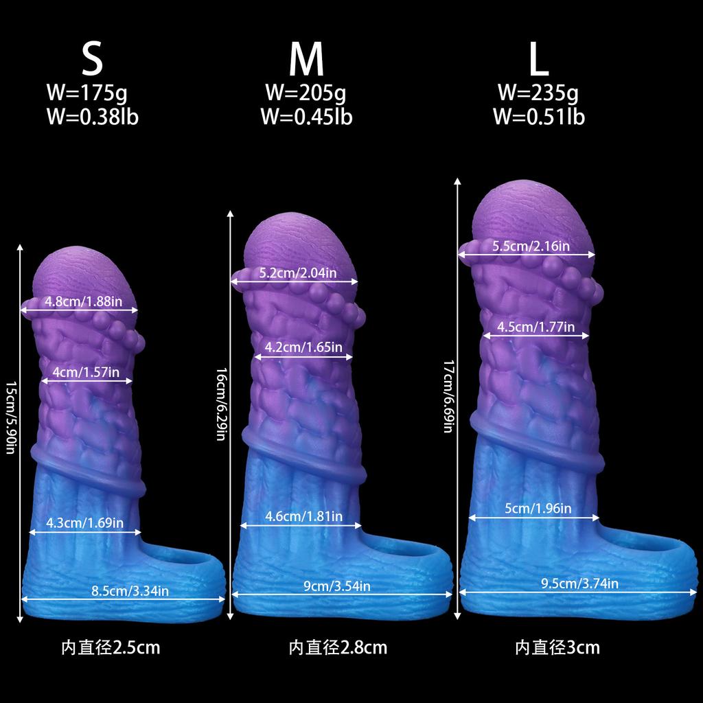 Penis Ring Male Realistic Penis Sleeve Extender Cock Sleeve Dick Enlargement Delay Ejaculation Cock Ring Reusable Condom Sex Toy