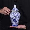 Creative Blue and White Porcelain Candy Jar Multifunctional Ceramic Nuts Coffee Bean Herb Storage Jar Table Top Decoration Vase