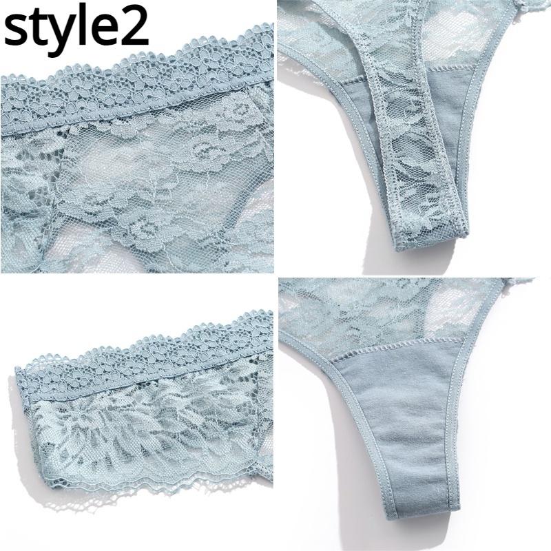 Blumen-Spitzen-Höschen, sexy für Damen, 2 Stile, niedrige Taille, einfarbige Slips, reine Baumwolle, atmungsaktiv, weiche Dessous, bequeme Damenunterwäsche, S-XL