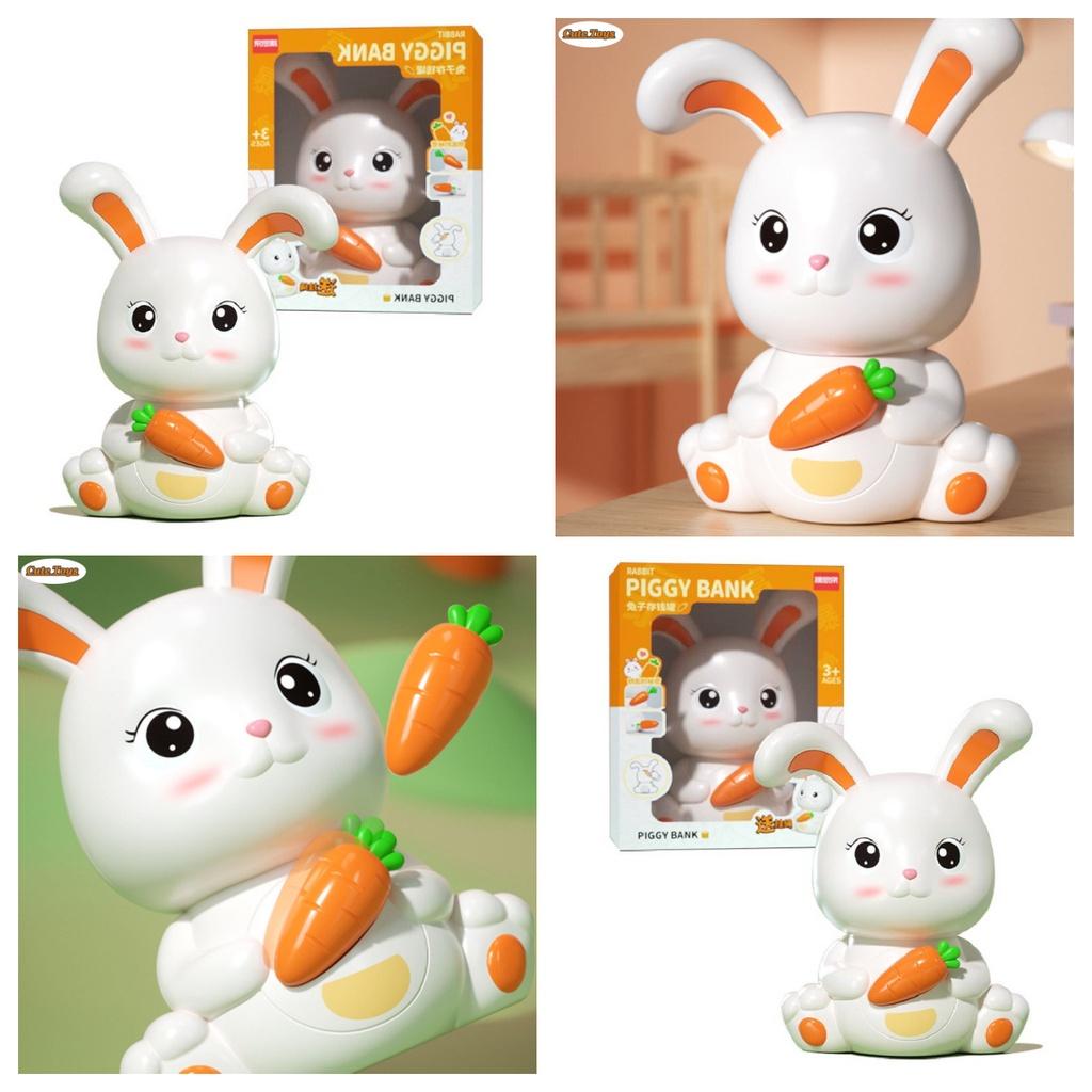 Cute Bunny Coin Bank Large Capacity Cartoon Creative Anti-fall Plastic Savings Jar Gift For Boys And Girls