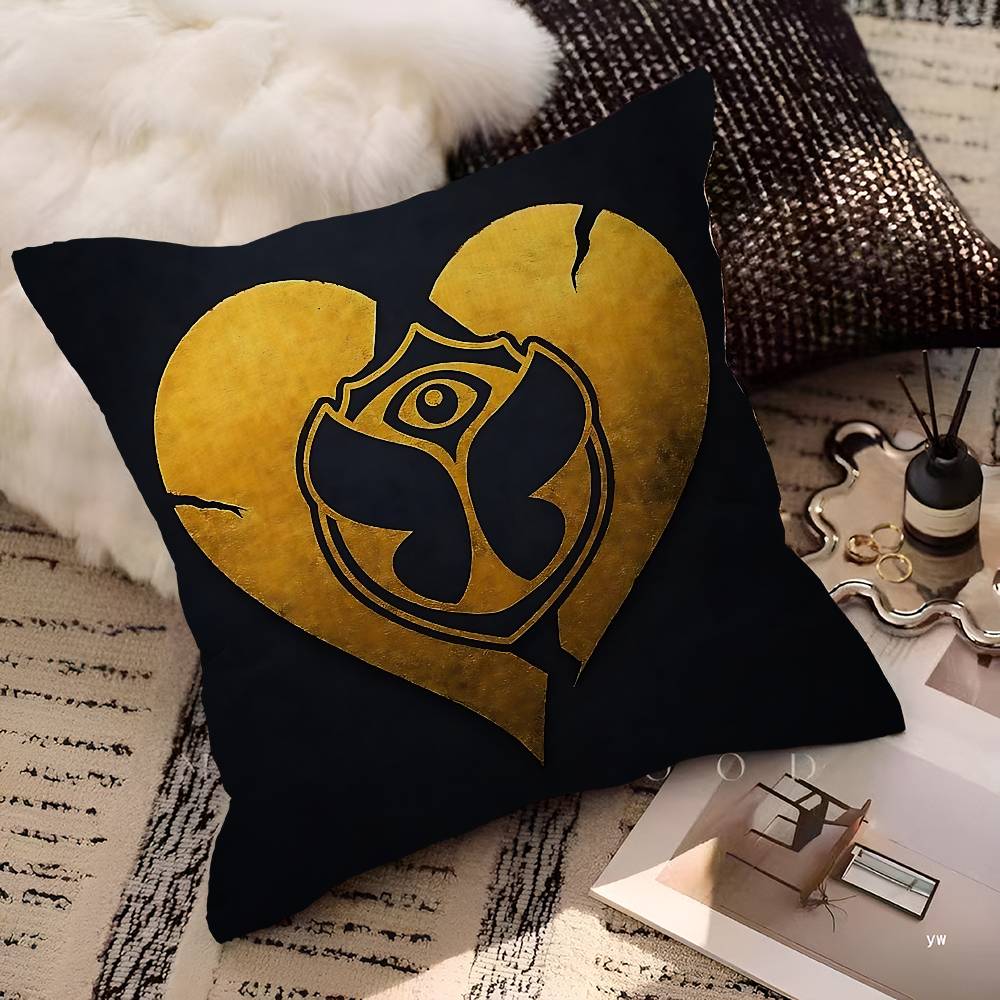 T-Tomorrowlands Music Logo Pillow Cover For Bedroom Room And Living Room Sofa Decorative Cushion Cover