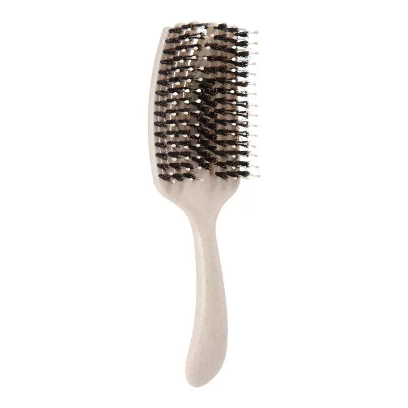 Pig Bristle Fluffy Styling Six-Claw Straightening Hollow Rib Massage Comb