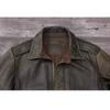 Chinese Size Classic Military A2 Air Force Leather Flight Jackets Vintage Stonewashed Cow Leather Jacket Men Soft Cowhide Mens Coat