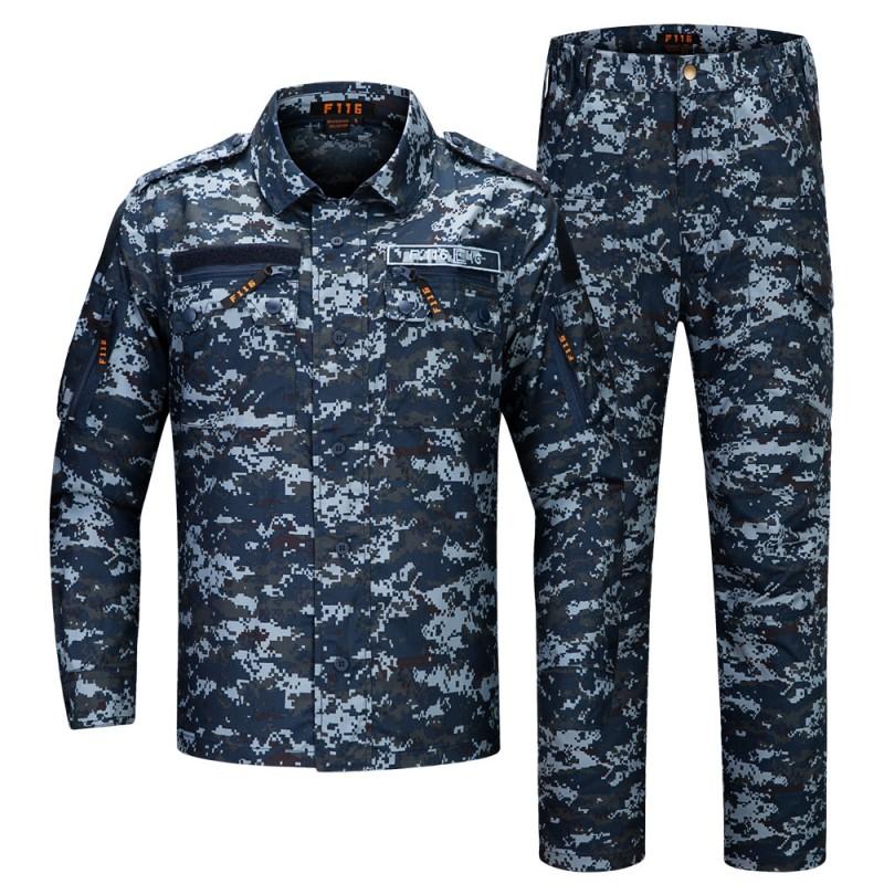 Mens Tactical Camo Uniform Set Breathable Durable Outdoor Jungle Camouflage Shirt Pants Hiking Camping Survival