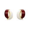 Korean Arc Cross Enamel Stud Earrings for Women Geometric Jewelry Party Accessories