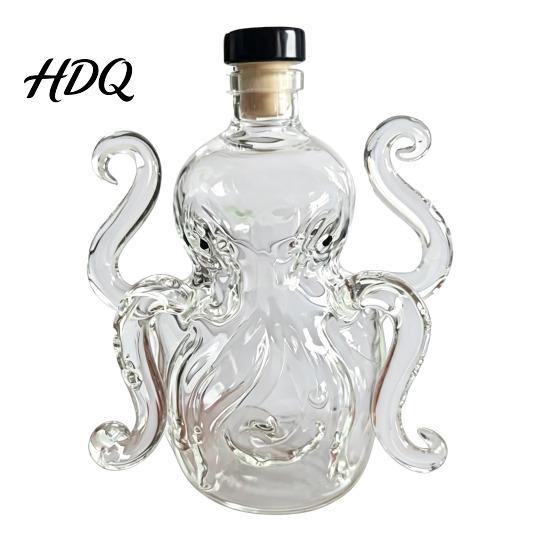 Octopus Wine Bottle Whiskey Bottle Funny 3D Glass Animal Decanter 320ml Unique чёрный
