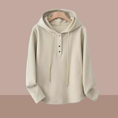Chique losvallende hoodie voor dames in het vroege voorseizoen - Modieuze korte stijl