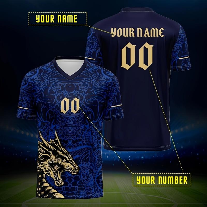 Koszulka z nadrukiem 3D z niestandardowym imieniem i numerami dla mężczyzn, wzór futbolu amerykańskiego, casualowe sportowe koszulki, topy z okrągłym dekoltem, krótkie rękawy