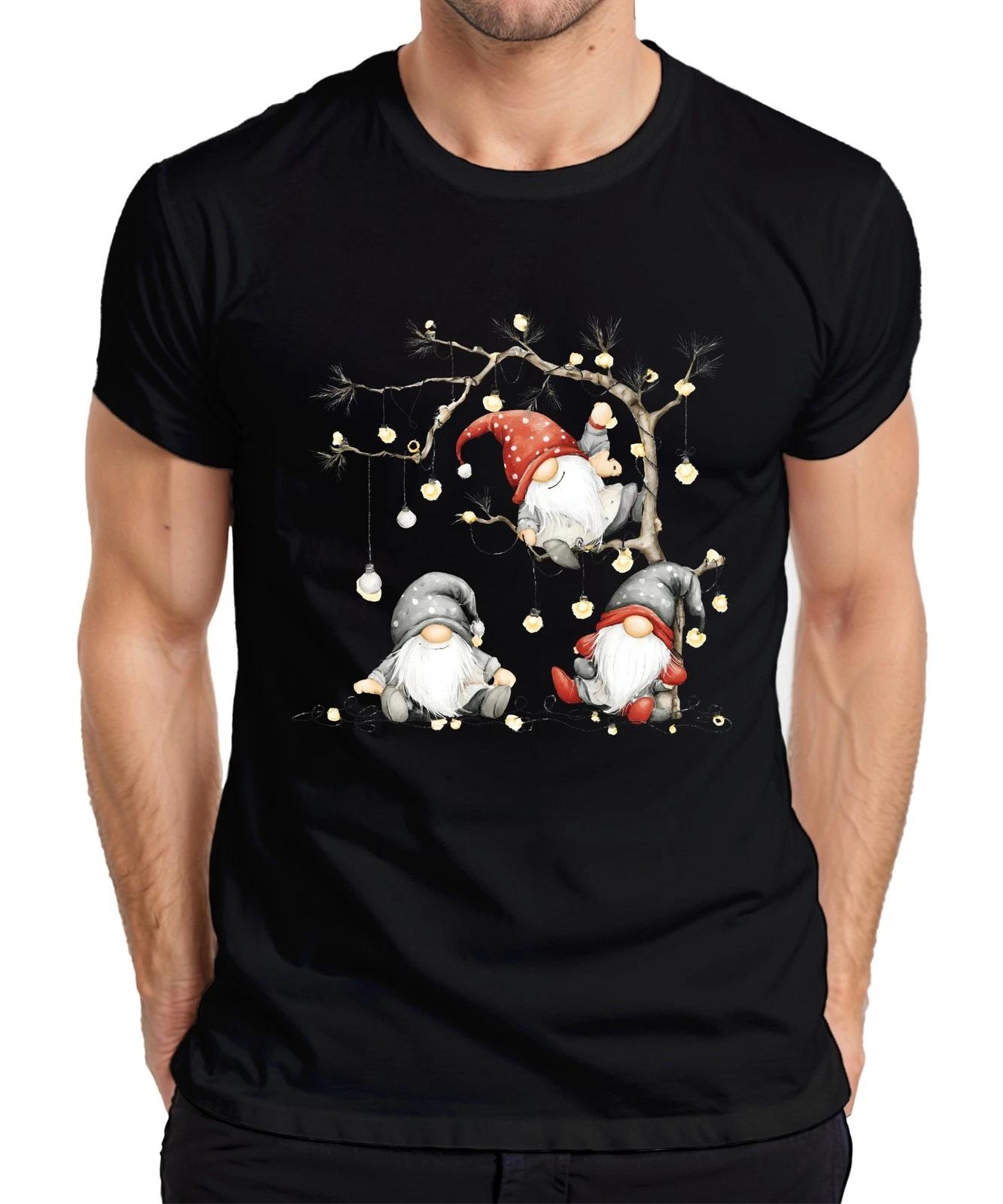

Christmas Elf String Lights Cute Scandinavian Gift Mens T-Shirt- 3XL