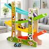 Four-layer Inertia Car Toys Traffic Theme Gravity Race Track Toy Wooden Gliders Track  Boys Girls