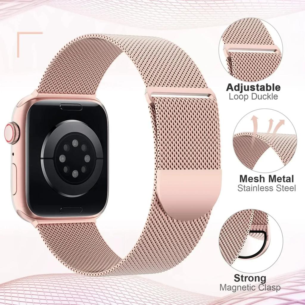 Custodia+Cinturino Milanese per Apple Watch Band Ultra 49MM 41mm 40mm 44mm 38 42mm Schermo TPU Iwatch Serie10 9 8 7 6 SE 5 4 Correa 45mm