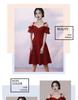 2025 Off-Shoulder Summer Bridal Toasting Dress - Solid Color for Evening & Engagements