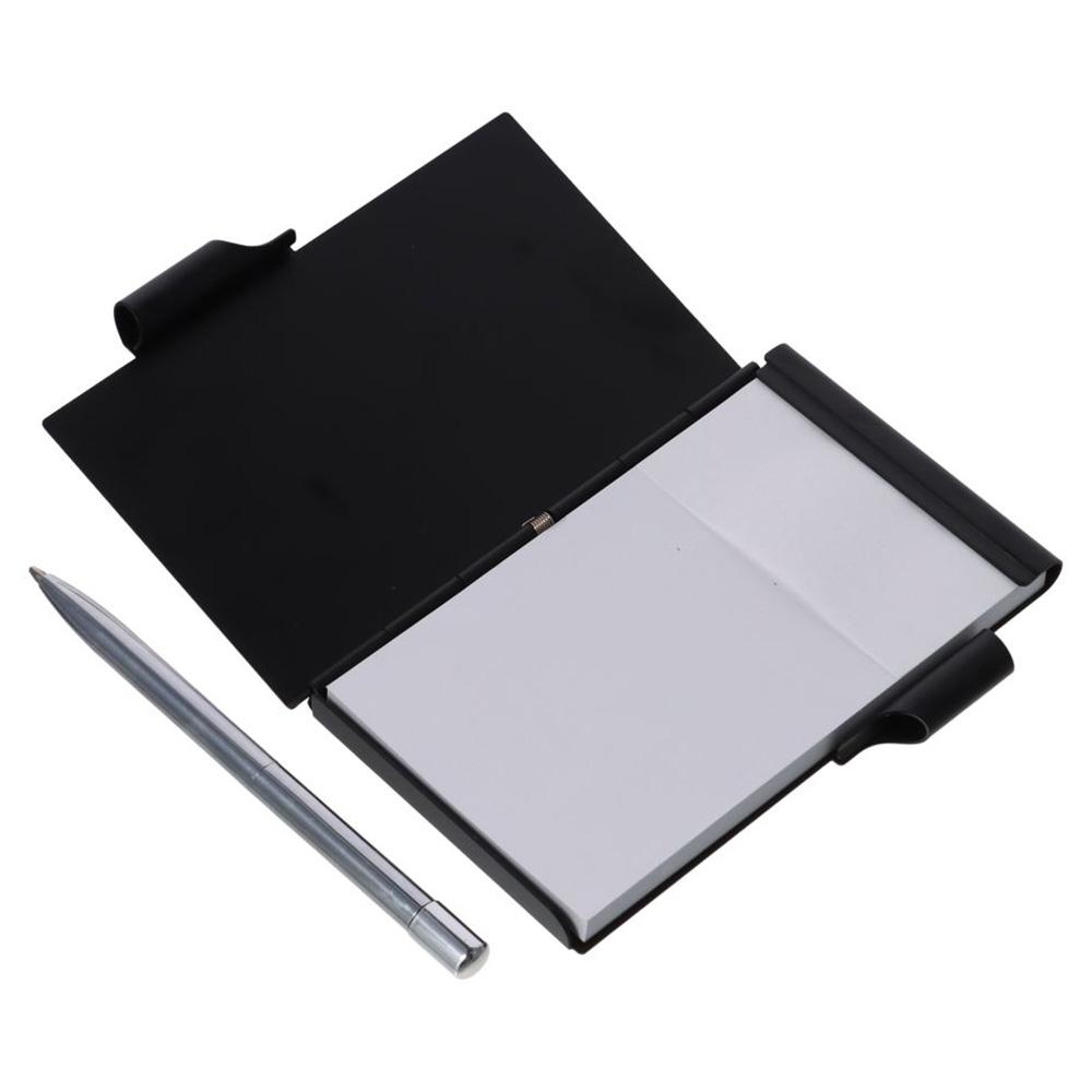Aluminum Pocket Notebook Portable Travel Notepad with Pen Holder for Office Home Mini Notepad