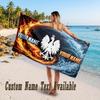 Poland Football Design Beach Towel Custom Text Large Towel for Beach Vacation