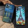 Van Gogh Starry Night Cat Oil Painting Funda For Iphone 15 Pro 14 11 12 13 Pro Max Mini XS X 7 8 14 Plus SE2020 Cases Soft Cover