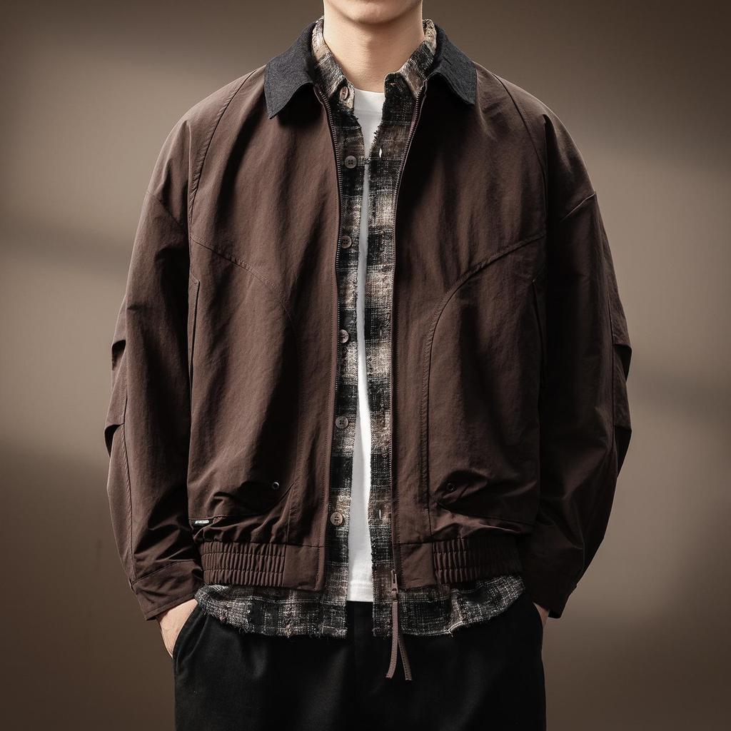 Herren Trendy Amerikanischer Scheunenstil Patchwork Reversjacke - Herbst Locker Lässige Oberbekleidung