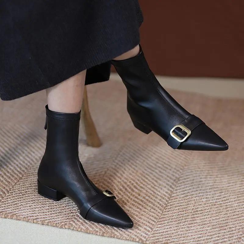 Fashion Woman Short Shoes Lightweight Moccasin Elegant With Low Heels Booties On Promotion Offer Designer Luxury Ankle Boots for Women