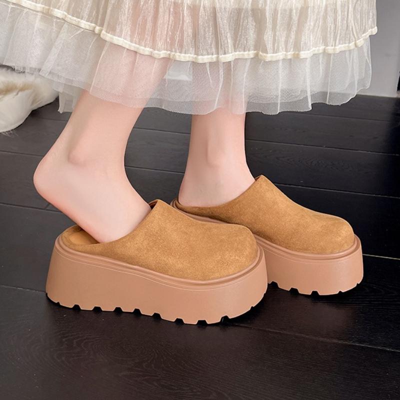 Women Mules Shoes Flats Platform Slippers New 2025 Trend Winter Slingback Sneakers Woman Casual Flip Flops Zapatos Mujer