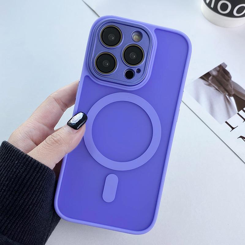 Frosted Armor Magnetic Magsafe Translunt Case For iPhone 11 12 13 14 Plus 15 16 Pro Max Wireless Charge Lens Protection Cover