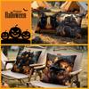 Halloween Black Cat Witch Hat Cushions Pillowcase Polyester Cushion Cover Throw Pillow Sofa Decoration Pillowcover Home Decor