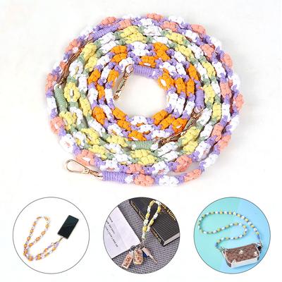 Bolso Tejido a Mano 2025 con Cordón, Certificado de Decoración de Flor de Margarita Pequeña, Cadena para el Cuello Cruzada Diagonalmente Cadena para Teléfono Móvil