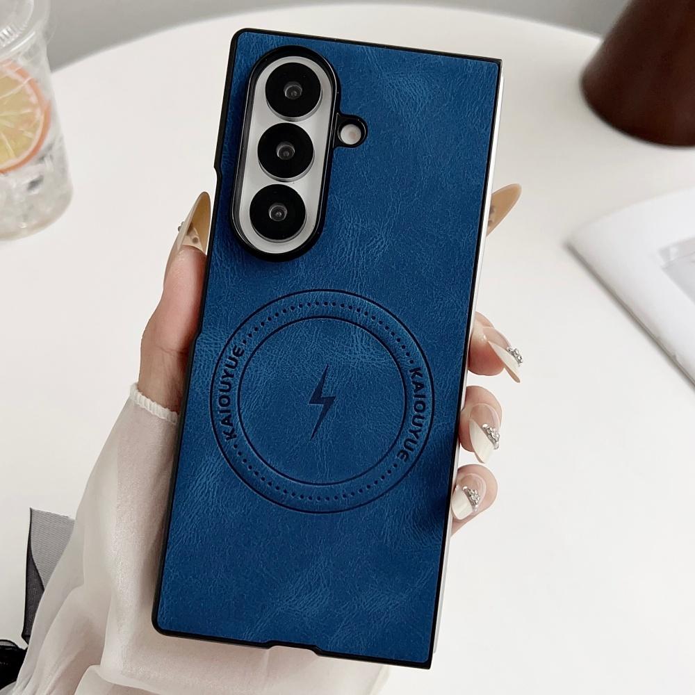 Für Samsung Galaxy Z Fold 7 Business Magnetische Hülle Luxuriöses Leder Für Magsafe Kabelloses Laden Weiche Silikon Schutzhülle