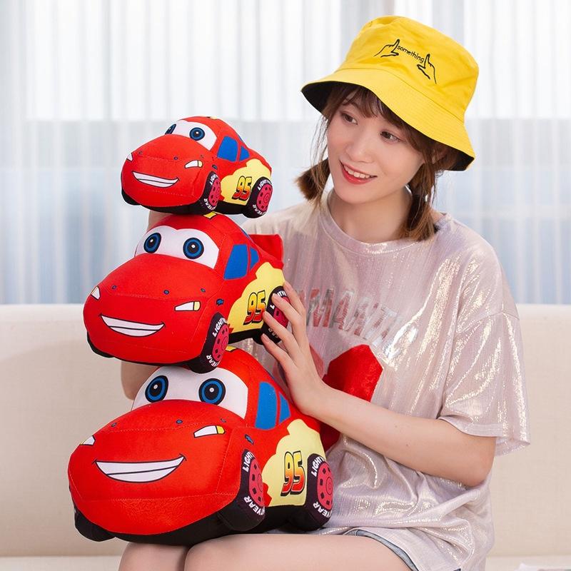 Cute Red Cartoon Car Plush Pillow Mcqueen 95 Toy For Kids Soft And Huggable