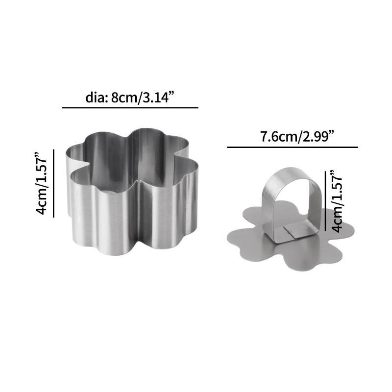 Stainless Steel Mousse Cake Ring Molds with Press Plate 1/4 Pcs Multi Shapes for Commercial Bakery Dessert Making