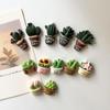 Mini Cactus Potted Plant Resin Fridge Magnet Home Decoration Magnet Photo Fixing Magnet