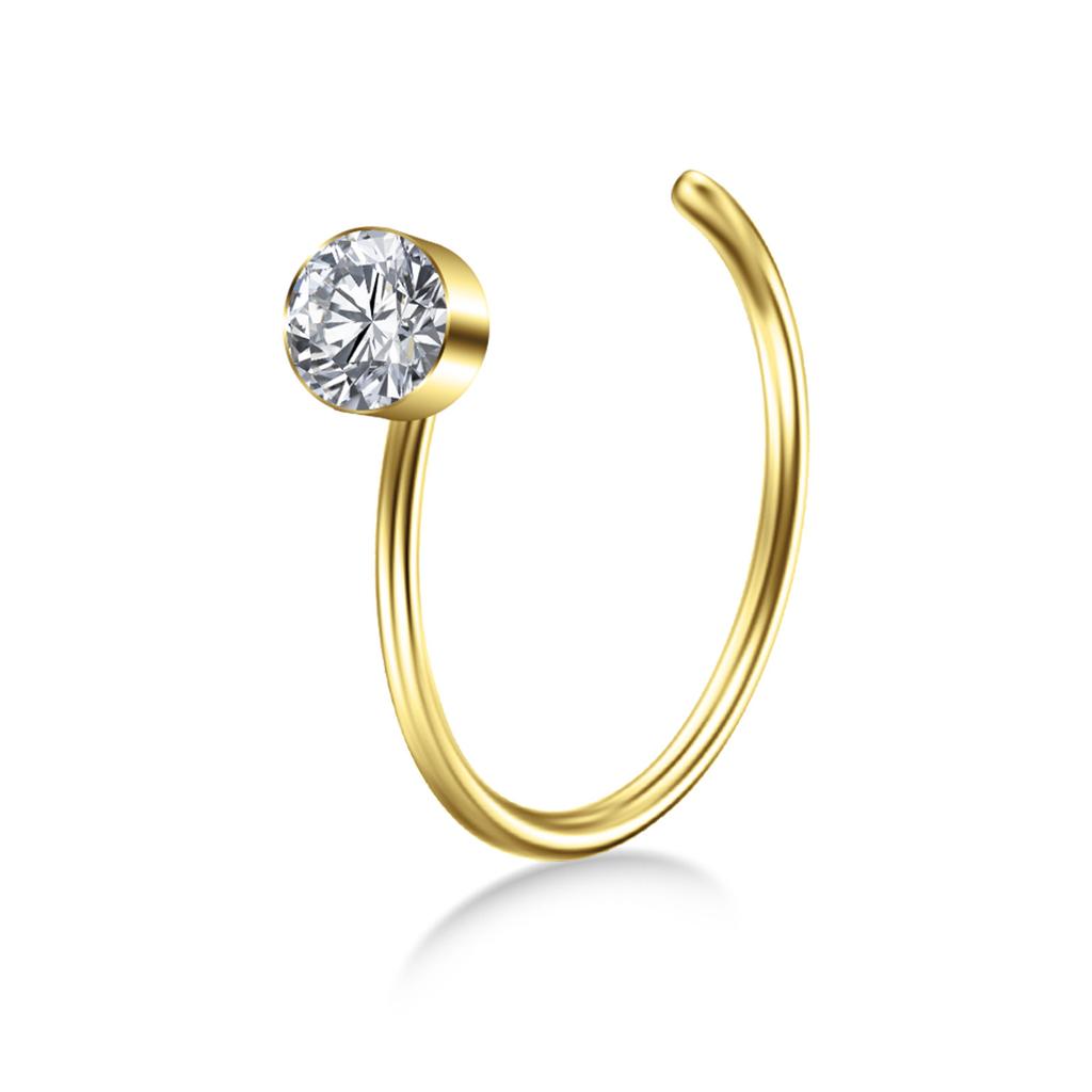 Colorful Inlaid Diamond Medical Stainless Steel Nose Ring Nose Clip Earrings Piercing Jewelry Manufacturer