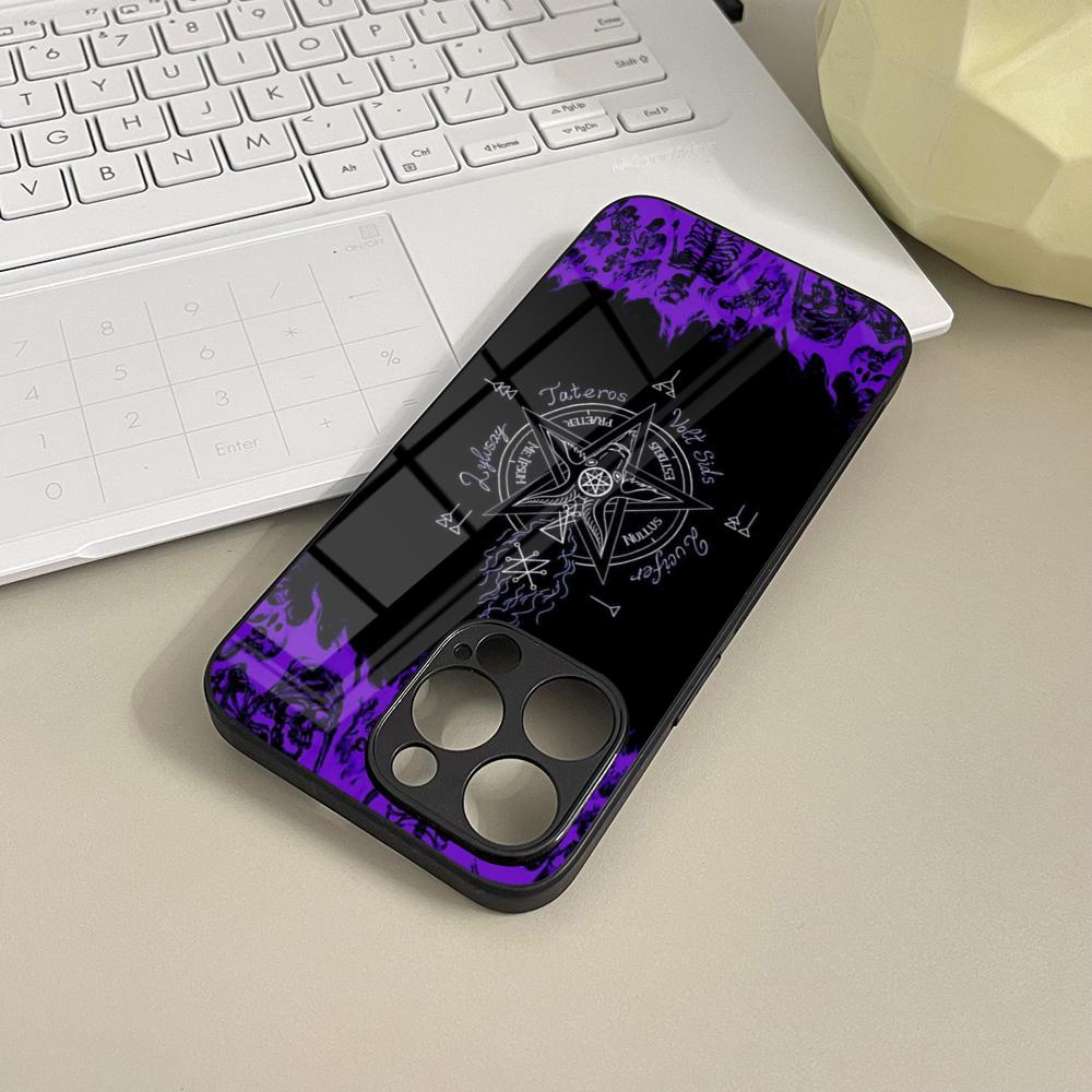 Pentagram 666 Demonic Satanic Phone Case Tempered Glass For IPhone 16 17 13 14 12 15 11 Pro Max Plus Mini XR Coque