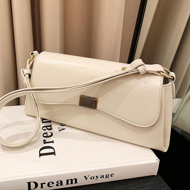 Women's Large Capacity Single Shoulder Bag Trendy Fashion Solid Color Crossbody Bag Autumn Winter New Style PU Underarm Bag