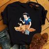 Graphic Print Women T Shirts Harajuku Streetwear Hip Hop Casual Loose O-neckShort Sleeve Y2k Tops