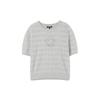 Lap  Set  Lettering Punching Short Sleeve Knit As2kh463