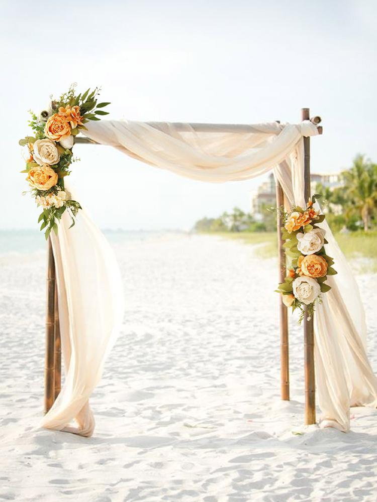 Künstliche Blumen Girlanden Simulation Seidenblumen Pfingstrose Kranz Wandbehang Stuhllehne Dekorative Blumen für Hochzeit