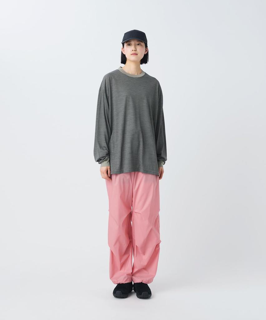 Snow Peak Summer Wool Stripe Long Sleeve and Long Sleeve Size T-Shirt CS-26SU006 (Cut Sew, T-Shirt, Men's/Women's, GREIGE, M)