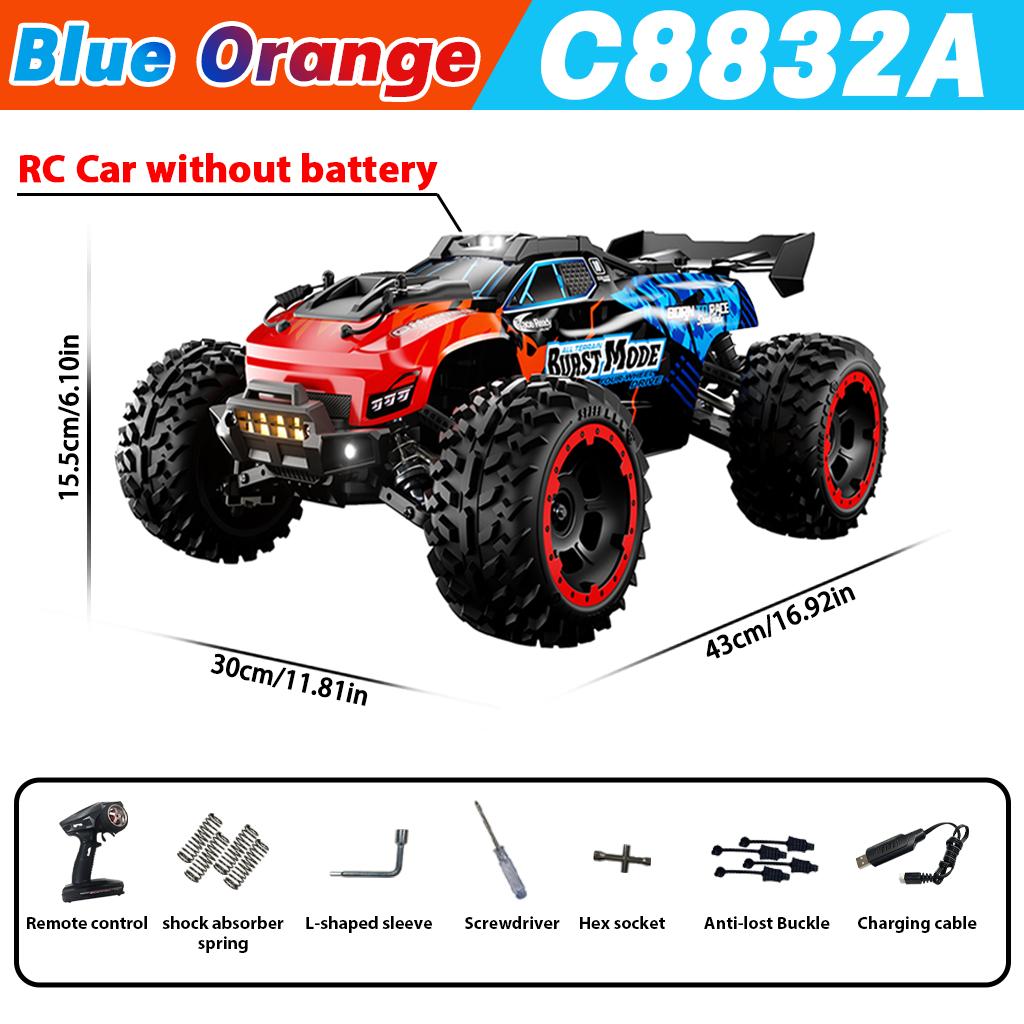 JJRC C8832A 1:10 RC Car 2.4G 4WD High-Speed With Light Large Electric Remote Control Crawler 4x4 Off-Road Vehicle Toy For Kid