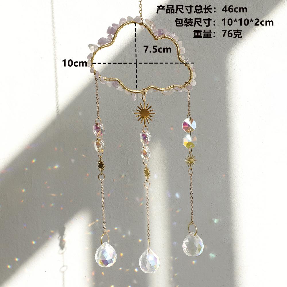 Natural  Crystal Sun Catchers Home Decor Cloud Crystal Wind Chimes Room Outdoor Garden Hanging Decorations Home Decor Items Gift