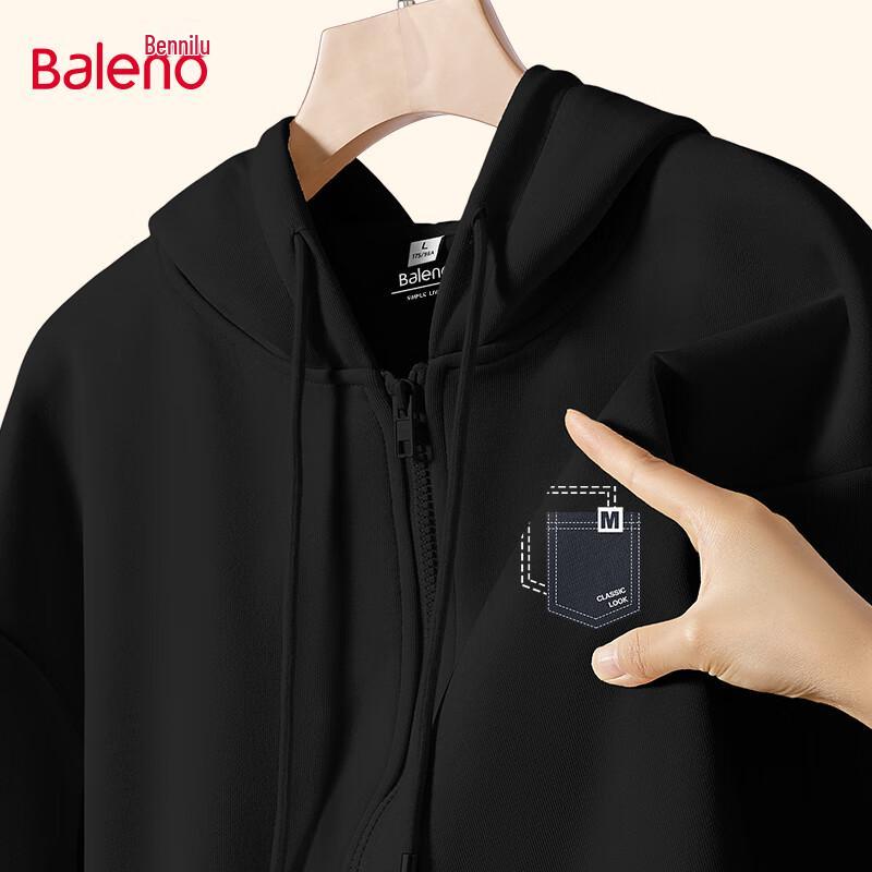 Baleno Men's Casual Hooded Zip-Up Sweatshirt Jacket
