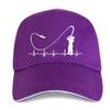 Funny Heartbeat Funny Fishing Creative Print Baseball Cap Adjustable Men's Women Hip Hop Hat Dad Sun HatsYOUR LOGO Personalized