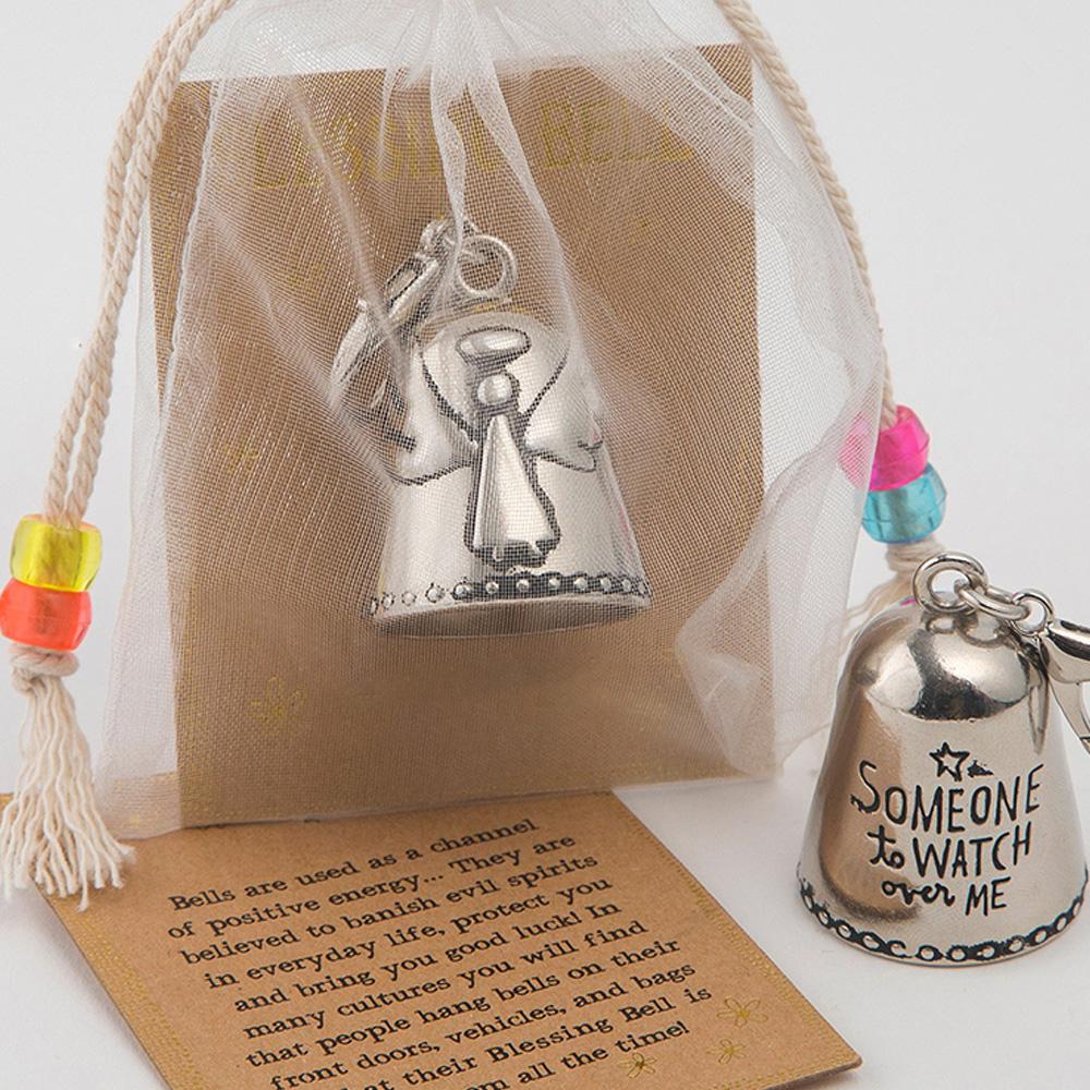 Blessing Bell Friends Are Angels party Favors Creative Bell Angel Good Luck Ornament   for Vehicles Doors Backpacks Keys gift