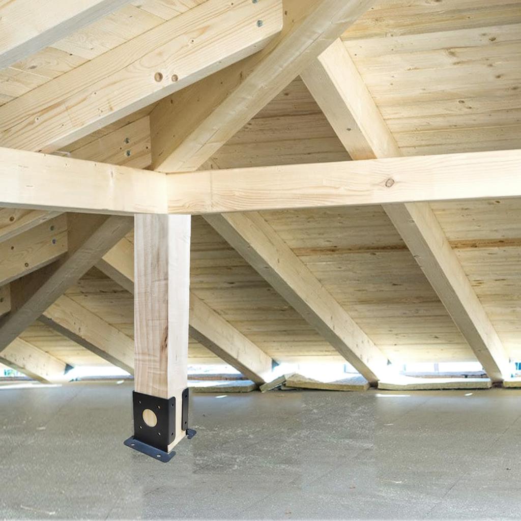 Sturdy Metal Deck Post Anchors Base Brackets with Adjustable Height for Outdoor Deck Installation and Maintenance