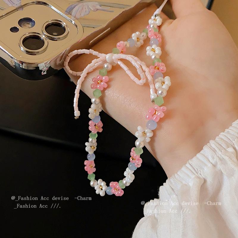 Bow pearl crystal necklace niche sweet girl heart collarbone chain temperament versatile pastoral jewelry